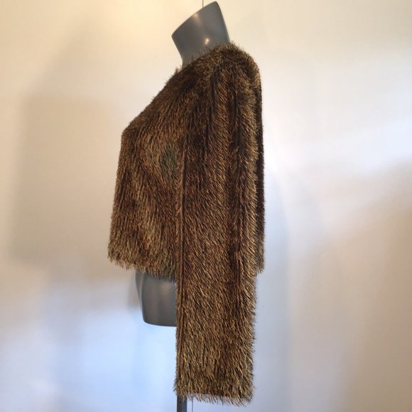 Vintage Joseph Ribkoff Cropped Shaggy Crew Neck Sweater Size 8 - Picture 4 of 11